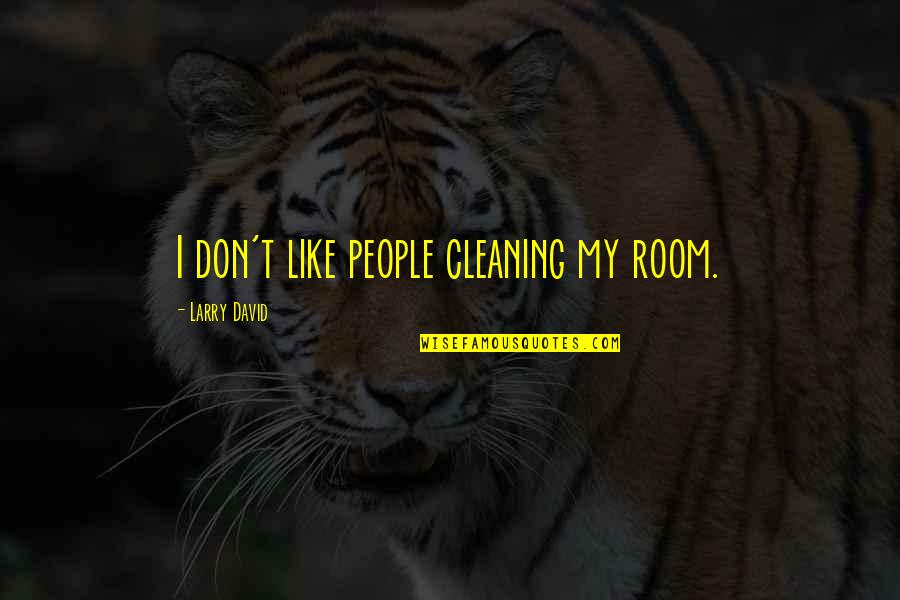 Korrigieren Konjugation Quotes By Larry David: I don't like people cleaning my room.
