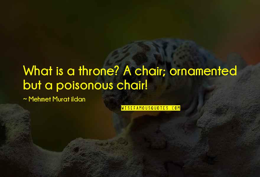 Korvan Grape Quotes By Mehmet Murat Ildan: What is a throne? A chair; ornamented but