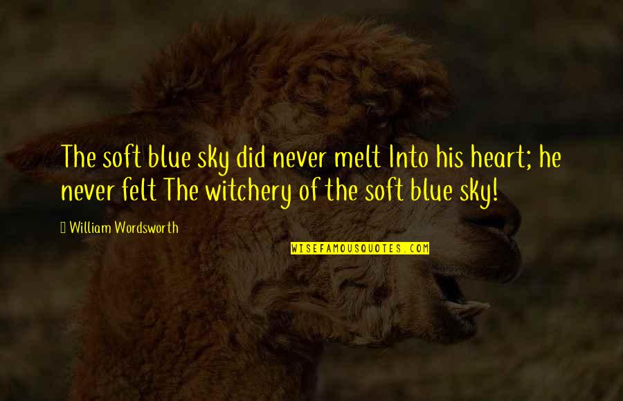 Korwin Quotes By William Wordsworth: The soft blue sky did never melt Into