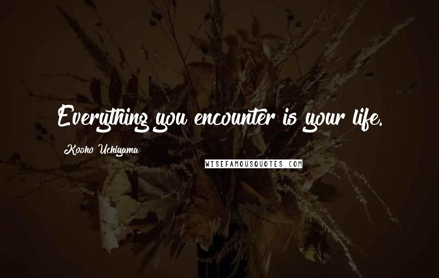 Kosho Uchiyama quotes: Everything you encounter is your life.