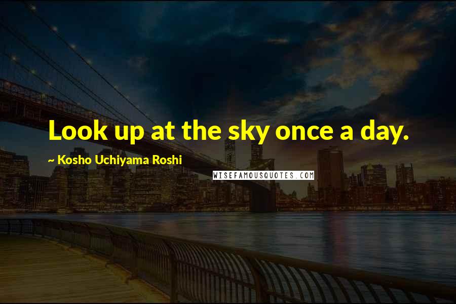 Kosho Uchiyama Roshi quotes: Look up at the sky once a day.