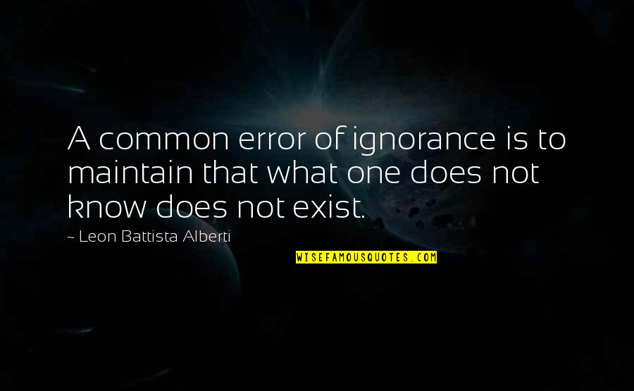 Koskey Quotes By Leon Battista Alberti: A common error of ignorance is to maintain