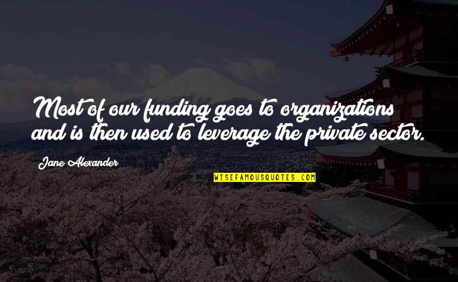Kosove Vs Greqi Quotes By Jane Alexander: Most of our funding goes to organizations and Kosove Vs Greqi Quotes By Jane Alexander: Most of our funding goes to organizations and