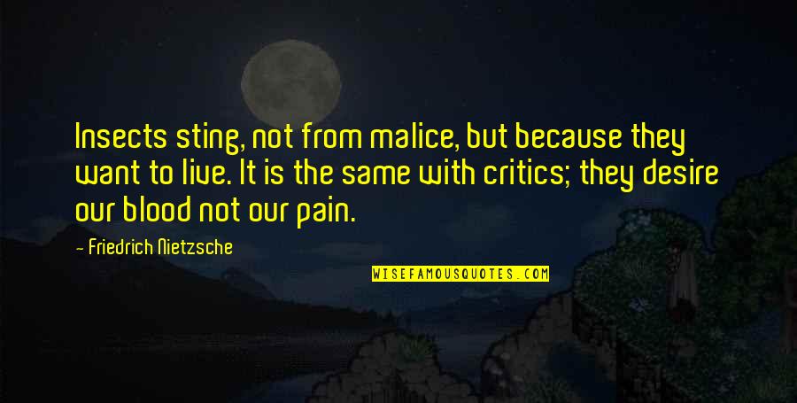 Kosslyn Disprove Quotes By Friedrich Nietzsche: Insects sting, not from malice, but because they