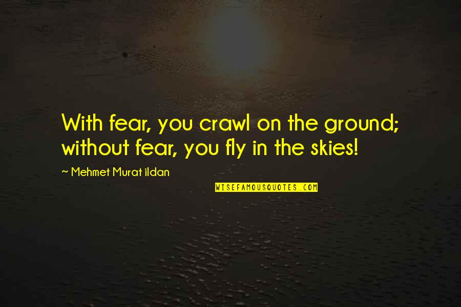 Kostiner Quotes By Mehmet Murat Ildan: With fear, you crawl on the ground; without