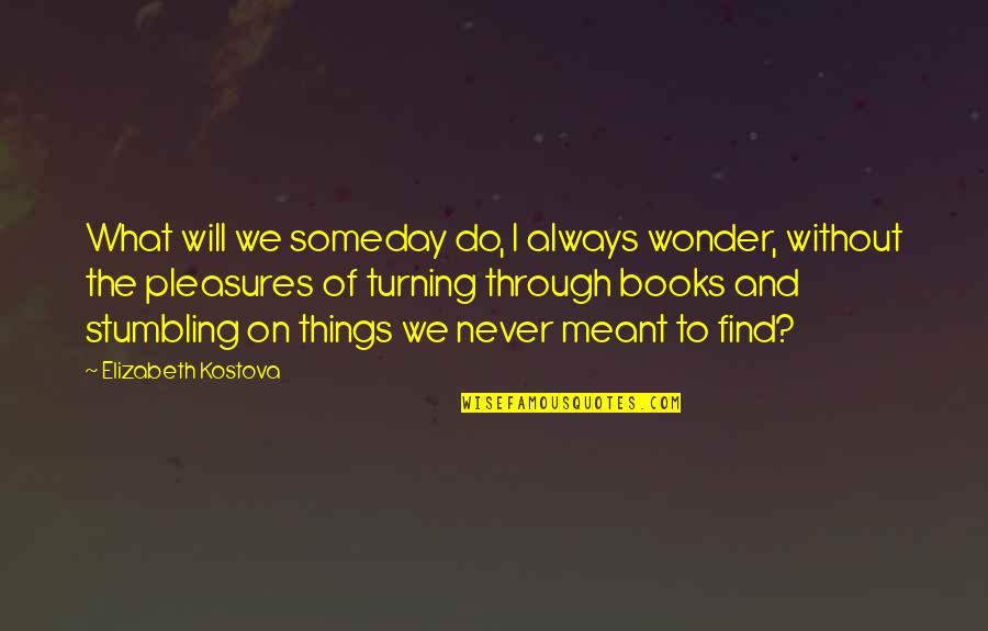 Kostova Quotes By Elizabeth Kostova: What will we someday do, I always wonder,