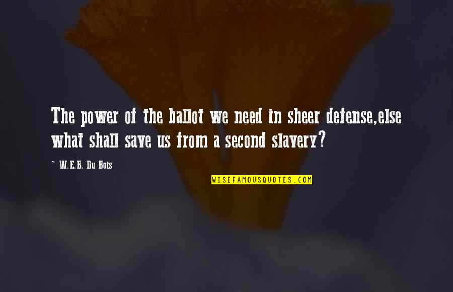 Koszt M S Quotes By W.E.B. Du Bois: The power of the ballot we need in