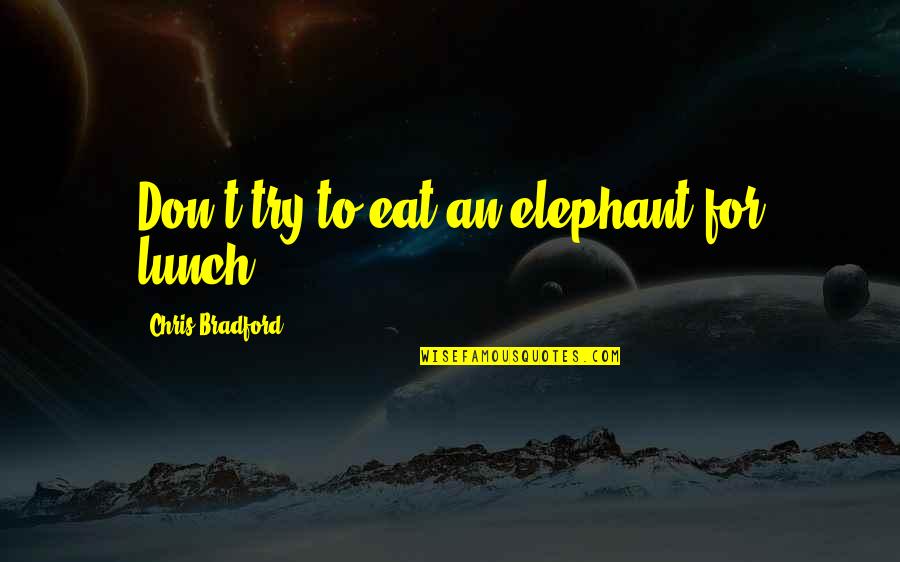 Kotobuki Tumblr Quotes By Chris Bradford: Don't try to eat an elephant for lunch.