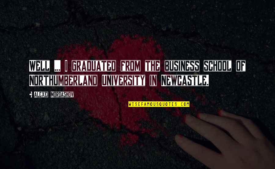 Koukoulion Quotes By Alexei Mordashov: Well ... I graduated from the business school