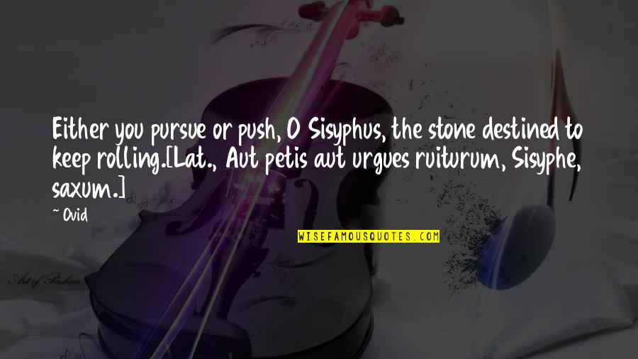 Kourtsounis Dds Quotes By Ovid: Either you pursue or push, O Sisyphus, the