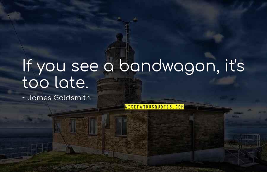 Kouterschool Quotes By James Goldsmith: If you see a bandwagon, it's too late.