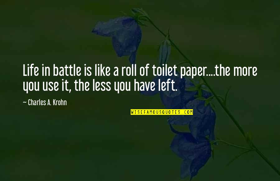 Kovatcheva Quotes By Charles A. Krohn: Life in battle is like a roll of