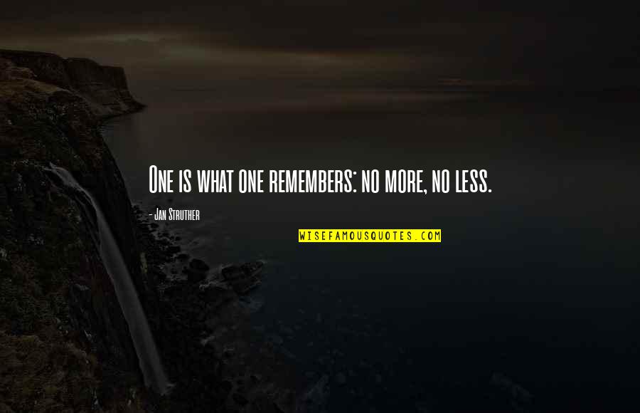 Kowalski Hunter Quotes By Jan Struther: One is what one remembers: no more, no