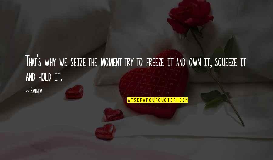 Kpessah Quotes By Eminem: That's why we seize the moment try to