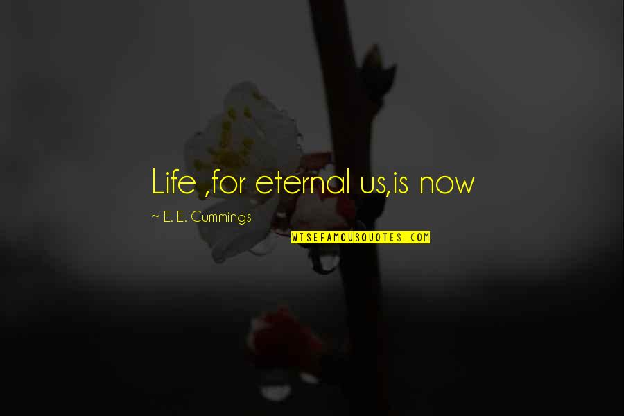 Kr Sensk Vrch Quotes By E. E. Cummings: Life ,for eternal us,is now Kr Sensk Vrch Quotes By E. E. Cummings: Life ,for eternal us,is now