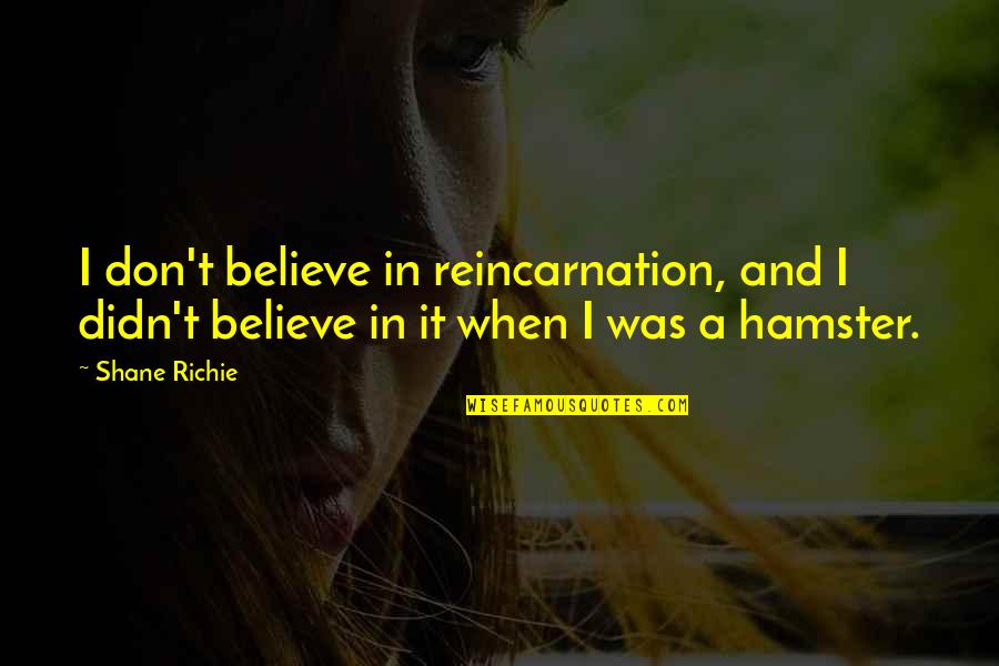 Krainer Wurst Quotes By Shane Richie: I don't believe in reincarnation, and I didn't