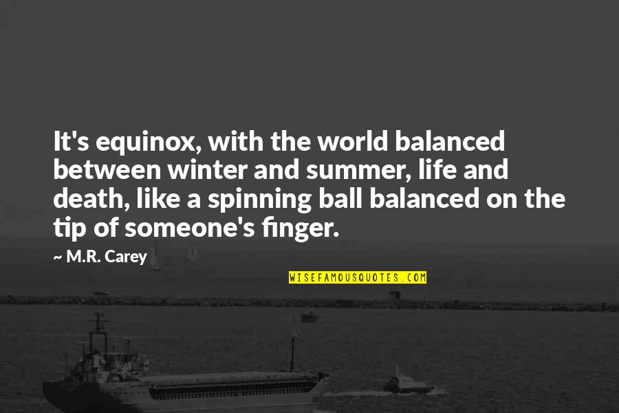 Krajinovic Flashscore Quotes By M.R. Carey: It's equinox, with the world balanced between winter Krajinovic Flashscore Quotes By M.R. Carey: It's equinox, with the world balanced between winter