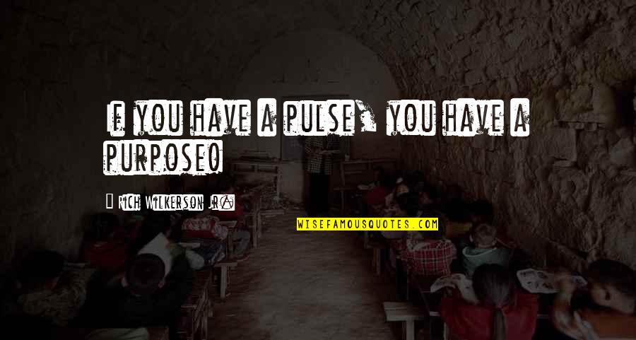 Krajisnik Petarda Quotes By Rich Wilkerson Jr.: If you have a pulse, you have a Krajisnik Petarda Quotes By Rich Wilkerson Jr.: If you have a pulse, you have a