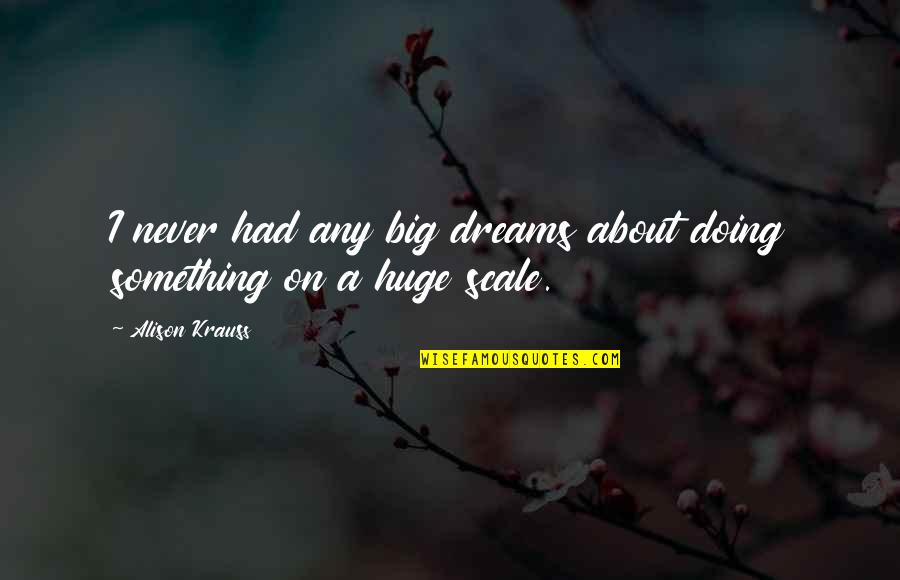 Krauss Quotes By Alison Krauss: I never had any big dreams about doing