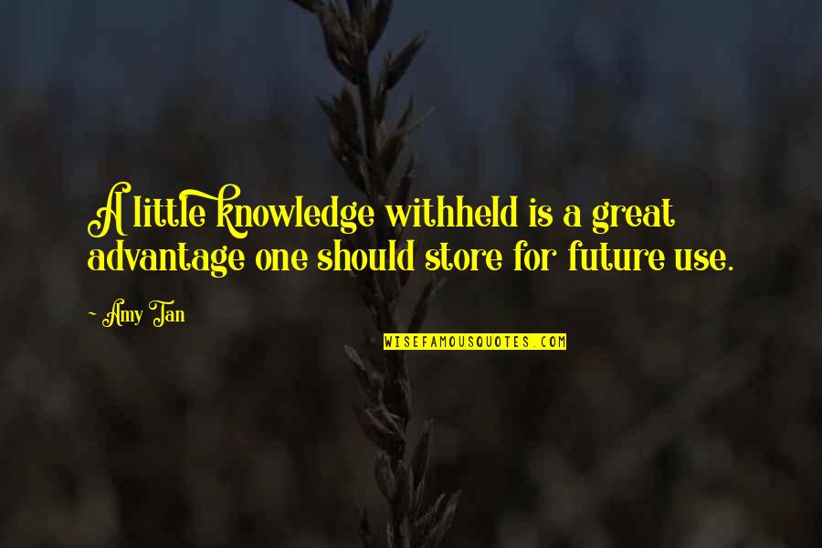 Krausz G Bor Quotes By Amy Tan: A little knowledge withheld is a great advantage