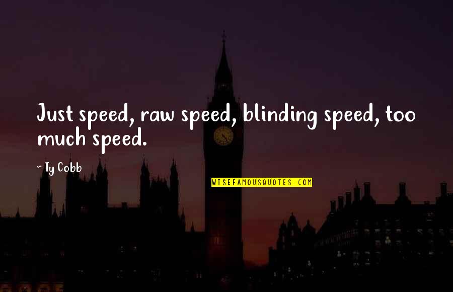 Krauter Group Quotes By Ty Cobb: Just speed, raw speed, blinding speed, too much