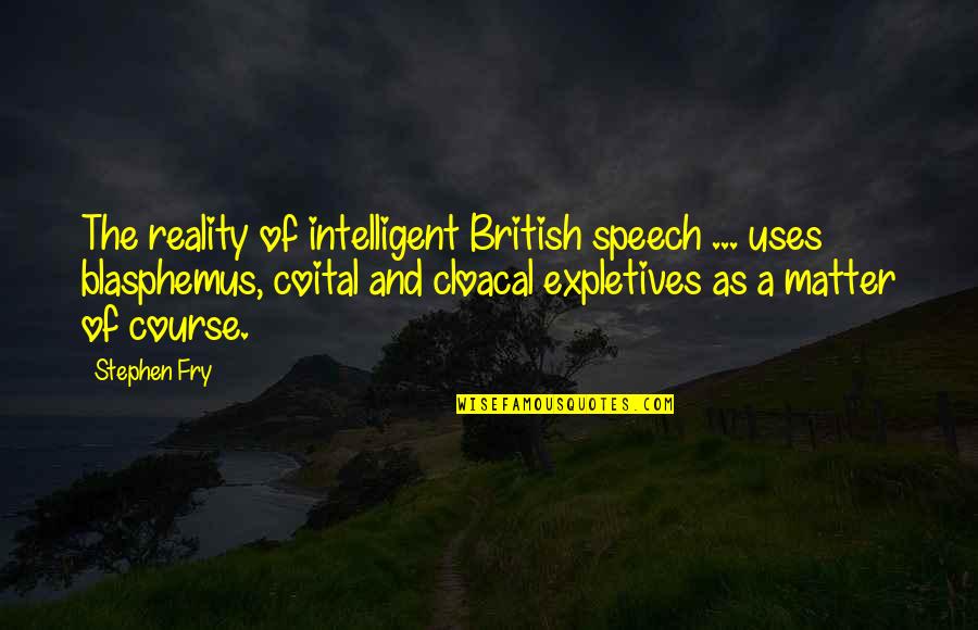 Kray Quotes By Stephen Fry: The reality of intelligent British speech ... uses