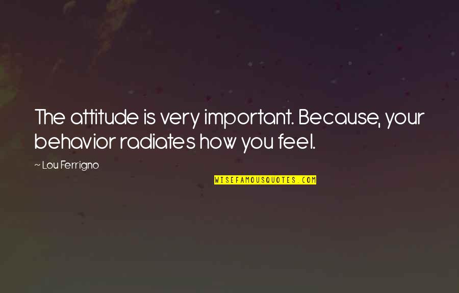 Krc Stock Quote Quotes By Lou Ferrigno: The attitude is very important. Because, your behavior