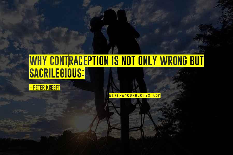 Kreeft Quotes By Peter Kreeft: Why contraception is not only wrong but sacrilegious: