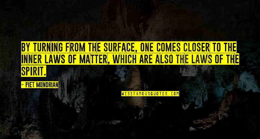 Krejca Vy Kov Quotes By Piet Mondrian: By turning from the surface, one comes closer Krejca Vy Kov Quotes By Piet Mondrian: By turning from the surface, one comes closer
