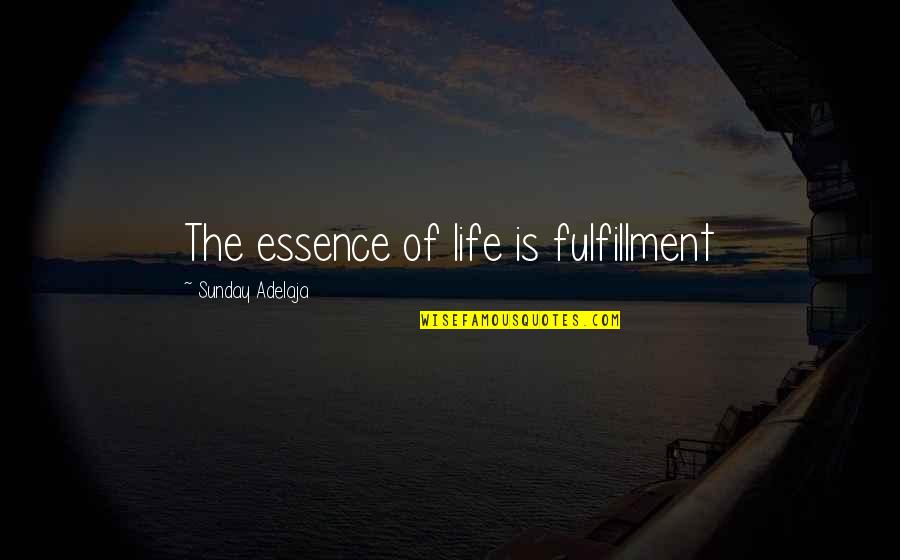 Krempel Center Quotes By Sunday Adelaja: The essence of life is fulfillment