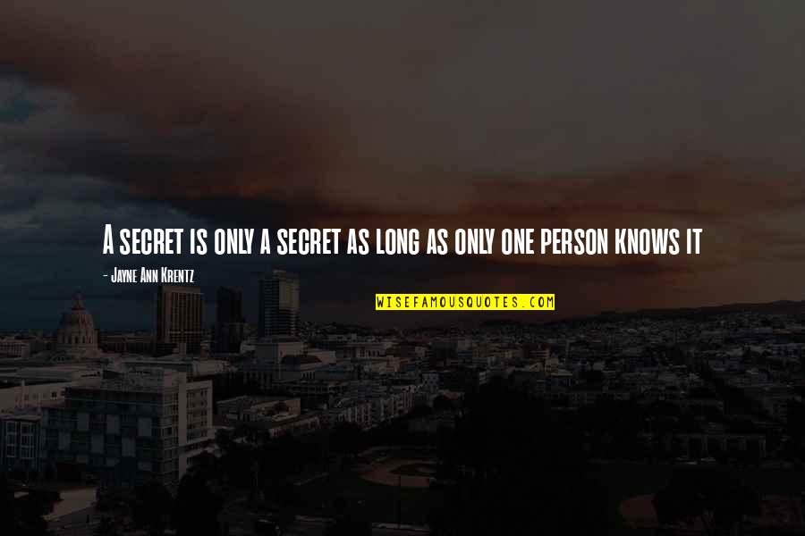 Krentz Quotes By Jayne Ann Krentz: A secret is only a secret as long