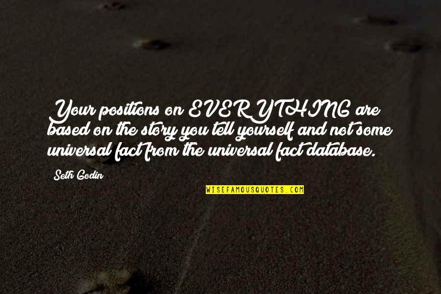 Kreuzers Quotes By Seth Godin: Your positions on EVERYTHING are based on the
