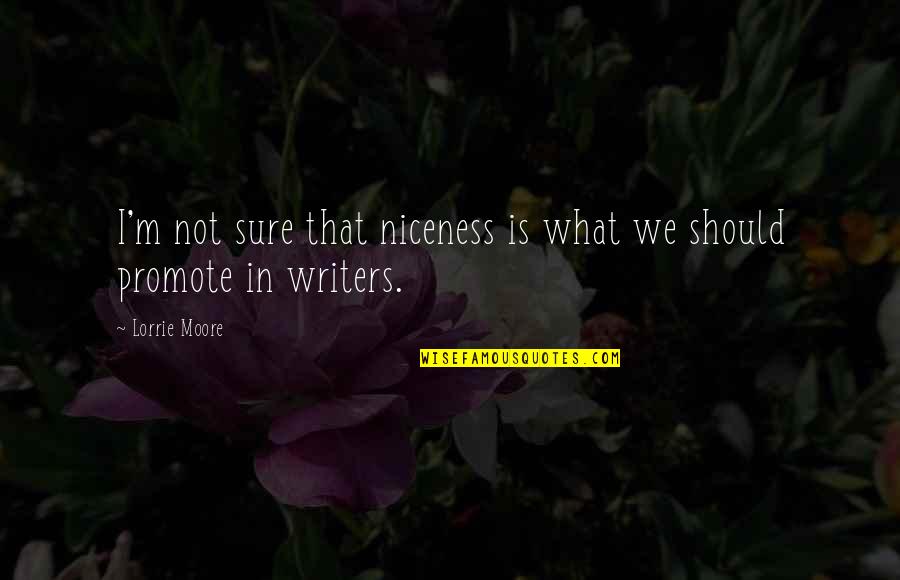 Krevatia Quotes By Lorrie Moore: I'm not sure that niceness is what we