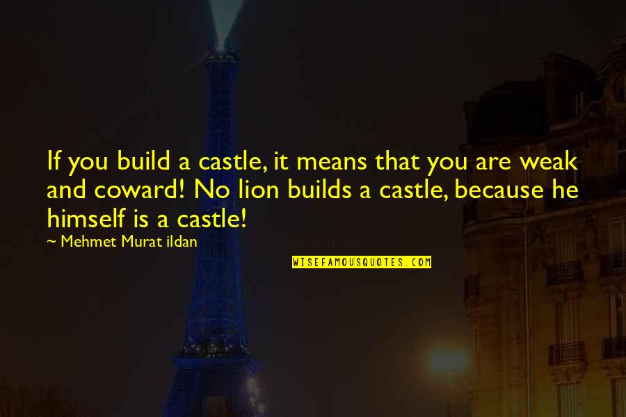 Krewni W Quotes By Mehmet Murat Ildan: If you build a castle, it means that