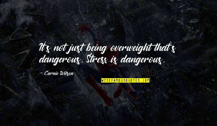 Krigt Quotes By Carnie Wilson: It's not just being overweight that's dangerous. Stress