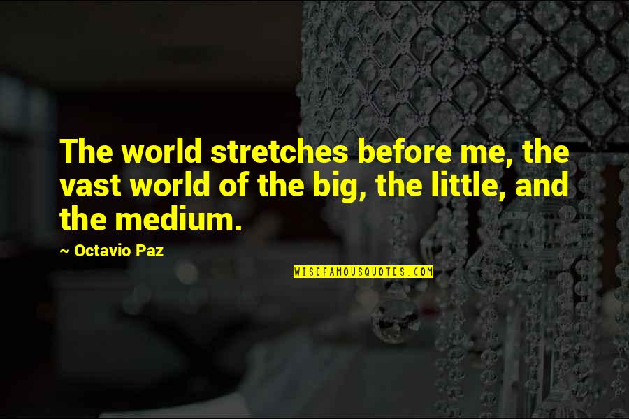 Kriminologi Quotes By Octavio Paz: The world stretches before me, the vast world