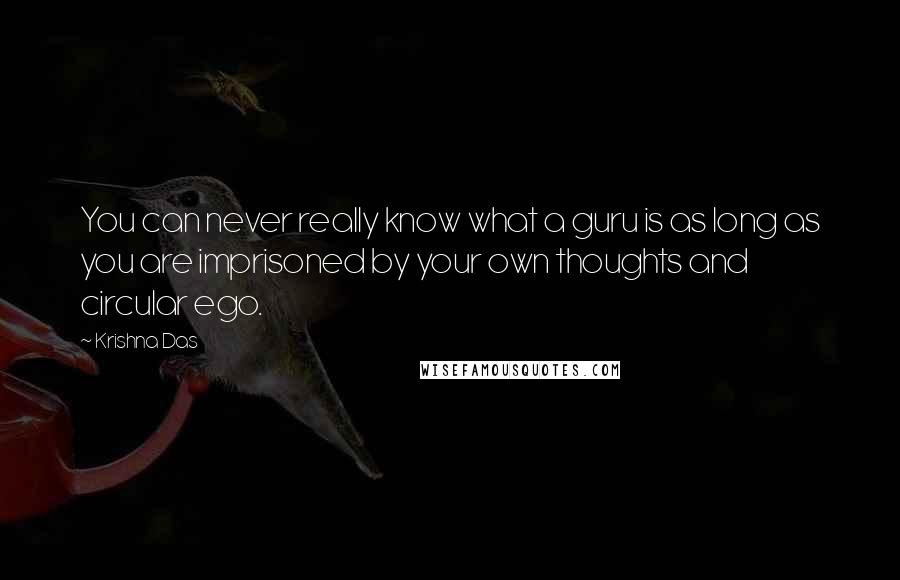 Krishna Das quotes: You can never really know what a guru is as long as you are imprisoned by your own thoughts and circular ego.