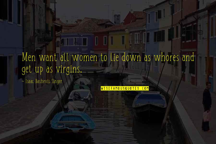 Krishnaswamy Kasturirangan Quotes By Isaac Bashevis Singer: Men want all women to lie down as Krishnaswamy Kasturirangan Quotes By Isaac Bashevis Singer: Men want all women to lie down as