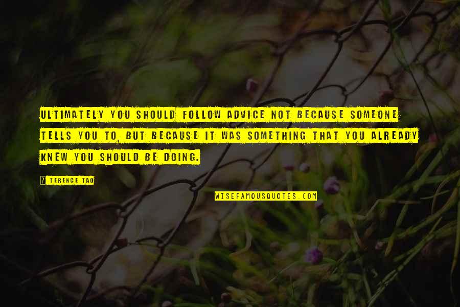 Krisily Styles Quotes By Terence Tao: Ultimately you should follow advice not because someone