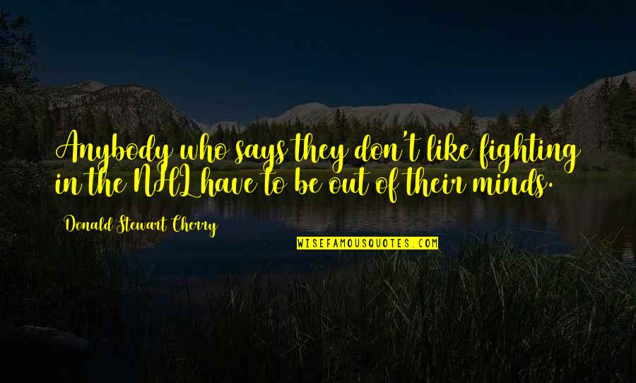Krisis Adalah Quotes By Donald Stewart Cherry: Anybody who says they don't like fighting in