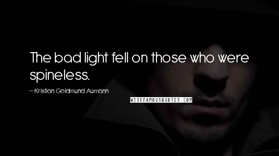 Kristian Goldmund Aumann quotes: The bad light fell on those who were spineless.