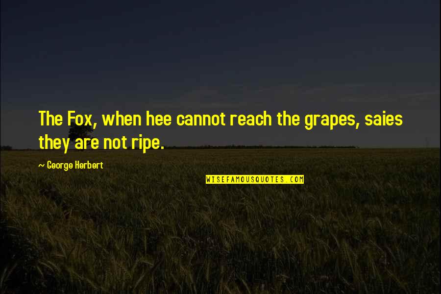 Kristianne Williams Quotes By George Herbert: The Fox, when hee cannot reach the grapes, Kristianne Williams Quotes By George Herbert: The Fox, when hee cannot reach the grapes,