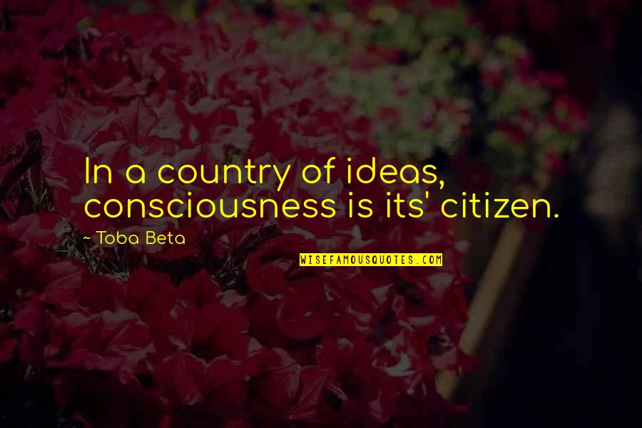 Kristilyn Dillman Quotes By Toba Beta: In a country of ideas, consciousness is its'