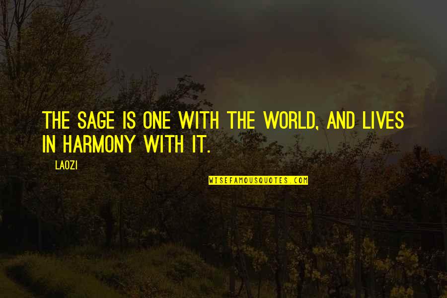 Kristina Andersen Quotes By Laozi: The sage is one with the world, and