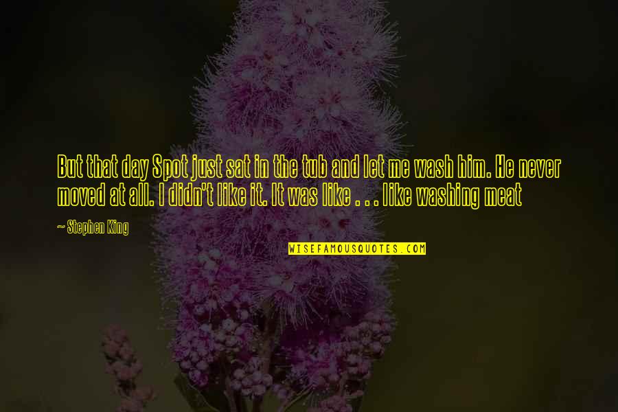 Kristopher Van Quotes By Stephen King: But that day Spot just sat in the Kristopher Van Quotes By Stephen King: But that day Spot just sat in the