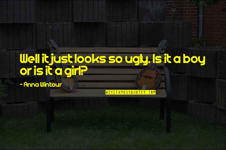 Kristos And Foster Quotes By Anna Wintour: Well it just looks so ugly. Is it Kristos And Foster Quotes By Anna Wintour: Well it just looks so ugly. Is it