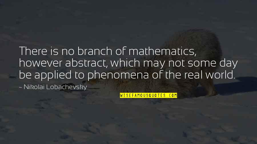 Krisztus Kir Ly Nnepe Quotes By Nikolai Lobachevsky: There is no branch of mathematics, however abstract, Krisztus Kir Ly Nnepe Quotes By Nikolai Lobachevsky: There is no branch of mathematics, however abstract,