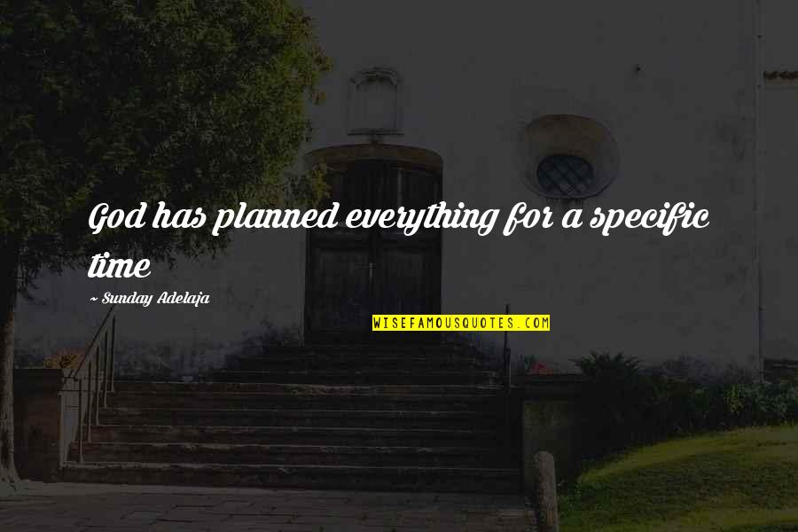 Krivicni Zakonik Quotes By Sunday Adelaja: God has planned everything for a specific time