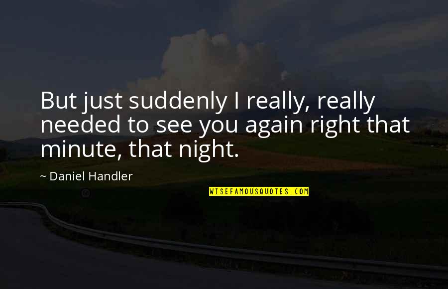 Krojaceva Quotes By Daniel Handler: But just suddenly I really, really needed to