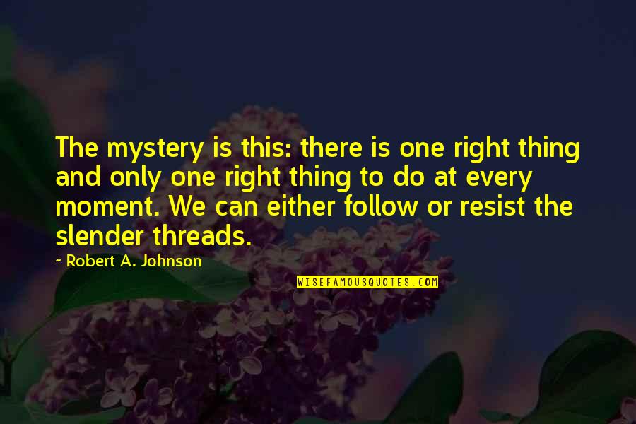 Krokos Villas Quotes By Robert A. Johnson: The mystery is this: there is one right